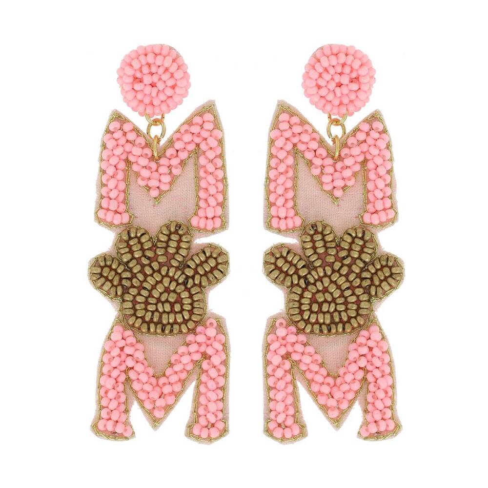 NEW SOPHIA COLLECTION women's dog mom earrings in pink